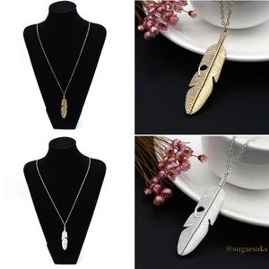 Simple Leaf Feather Necklace